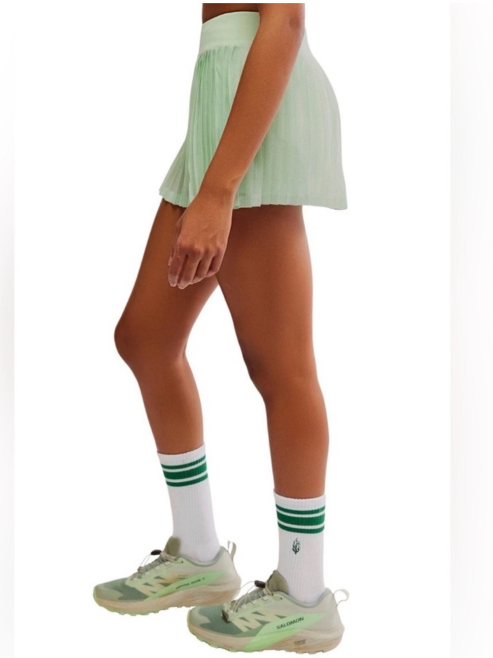 Free People Movement Rally Pleated Skirt (pistachio) - NWOT - Picture 7 of 7